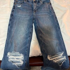 American Eagle Outfitters Distressed Blue Boyfriend Jeans